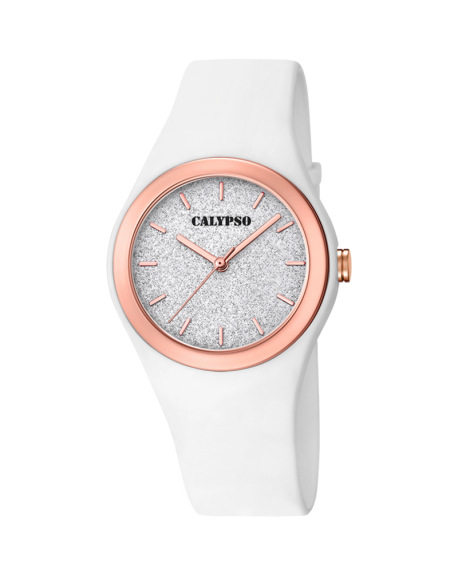 Calypso Trendy Montre femme cadran Gris bracelet Blanc-K5755/1
