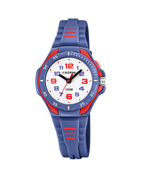 Calypso Sweet Time Montre junior cadran Blanc bracelet Bleu et rouge-K5757/5