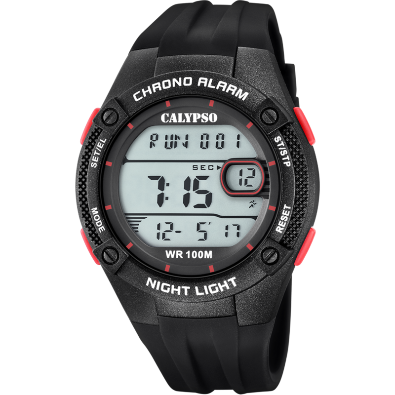 copy of Calypso Montre Mixte Digital Color Splash Chrono Silicone Noir K5785/4