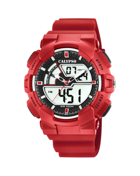 Calypso Montre Homme Double Affichage Silicone Rouge - K5771/2