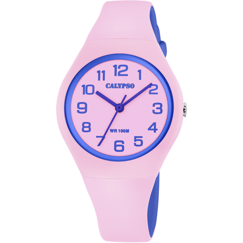 Calypso Sweet Time Montre Femme Cadran Rose Bracelet Silicone Rose-K5777/1