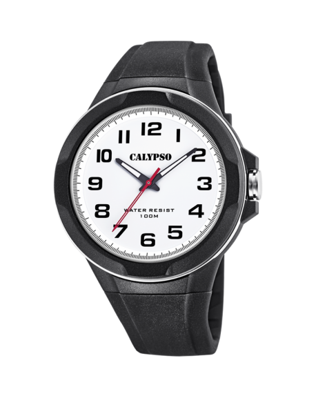 Calypso Sweet Time Montre Homme Cadran Blanc Bracelet Silicone Noir-K5781/1