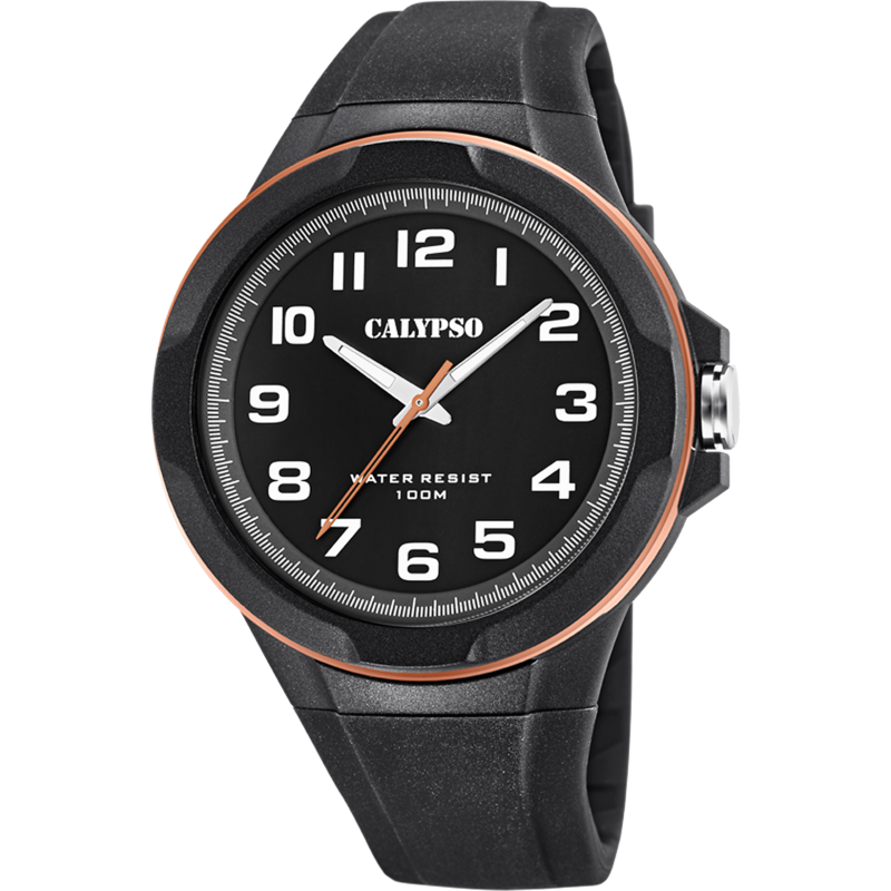 Calypso Sweet Time Montre Homme Cadran Noir Bracelet Silicone Noir-K5781/6
