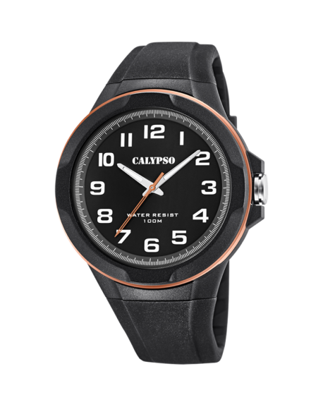 Calypso Sweet Time Montre Homme Cadran Noir Bracelet Silicone Noir-K5781/6