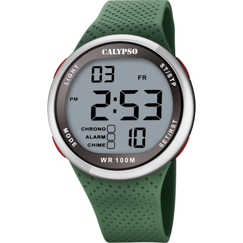 Calypso Montre Mixte Digital Color Splash Chrono Silicone Vert K5785/5 Calypso Montre Mixte Digital Color Splash Chrono Silicone Vert K5785/5