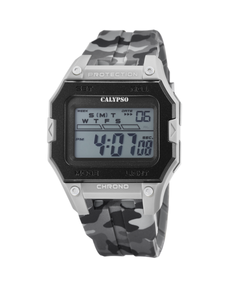 copy of Calypso Montre Mixte Digital Color Splash Chrono Silicone Noir K5785/4