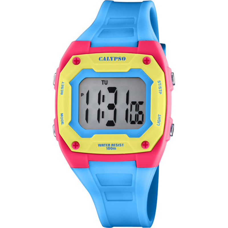copy of Calypso Montre Mixte Digital Color Splash Chrono Silicone Noir K5785/4