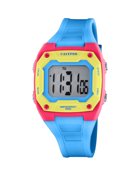 copy of Calypso Montre Mixte Digital Color Splash Chrono Silicone Noir K5785/4