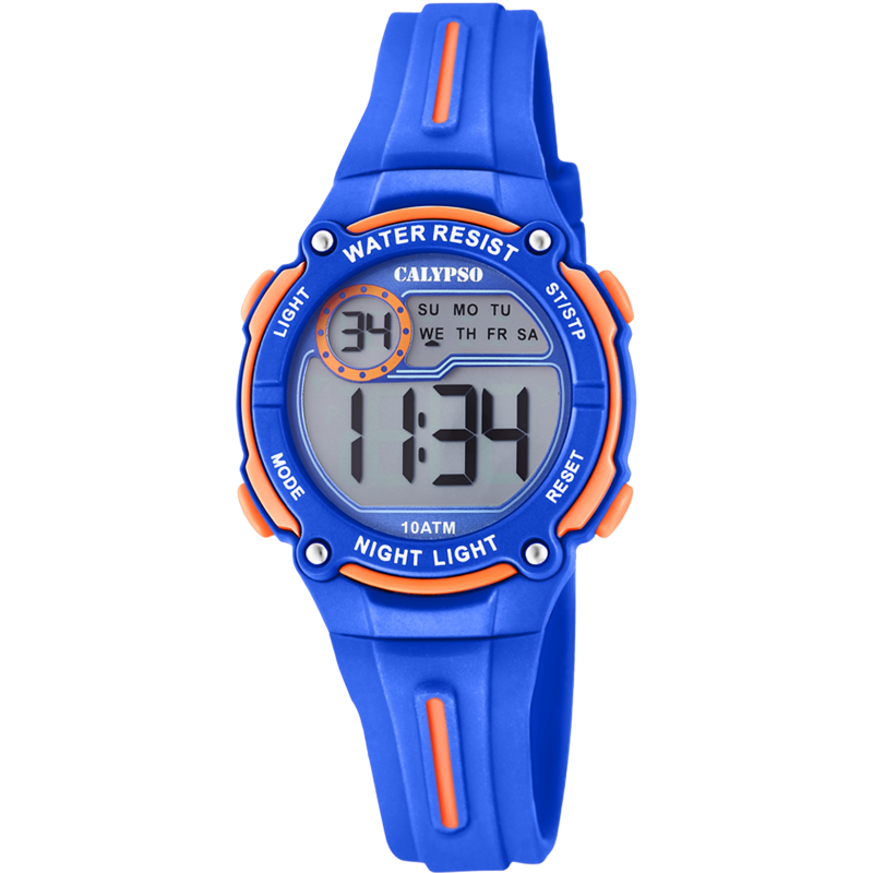 Montre Calypso Chrono Résine Bleu K6068/3 Sport - 100 Mètres Montre Calypso Chrono Résine Bleu K6068/3 Sport - 100 Mètres