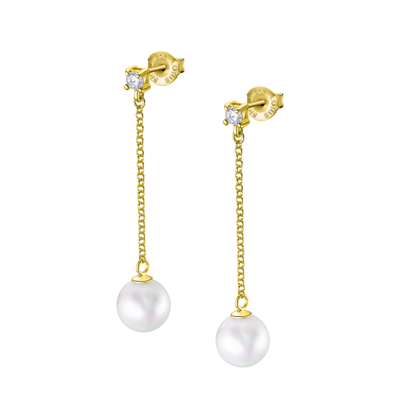 Lotus Silver Boucle D'Oreille Femme Doré Et Perle Blanche - LP1932-4/1 Lotus Silver Boucle D'Oreille Femme Doré Et Perle Blanche - LP1932-4/1