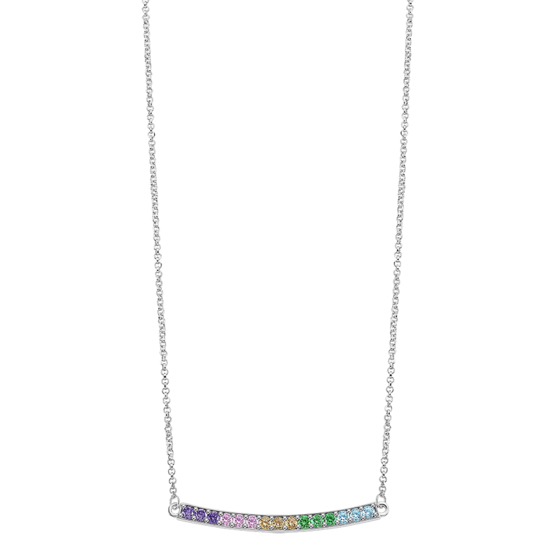 Lotus Silver Collier Femme Argent Barre Pierres Multicolores - LP1963-1/3 Lotus Silver Collier Femme Argent Barre Pierres Multicolores - LP1963-1/3