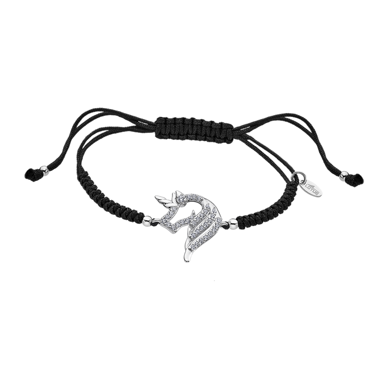 Lotus Silver Bracelet Femme Licorne Argent Cordon Noir- LP1964-2/1 Lotus Silver Bracelet Femme Licorne Argent Cordon Noir- LP1964-2/1