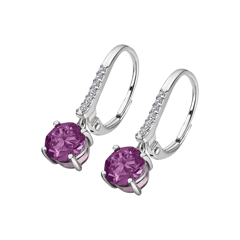 Lotus Silver Boucle D'Oreille Femme Argent Pierre Violette- LP2005-4/B