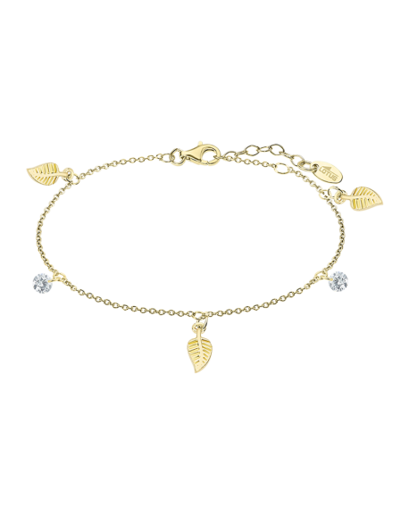 Lotus Silver Bracelet Femme Doré Pendentif Feuilles - LP3008-2/2