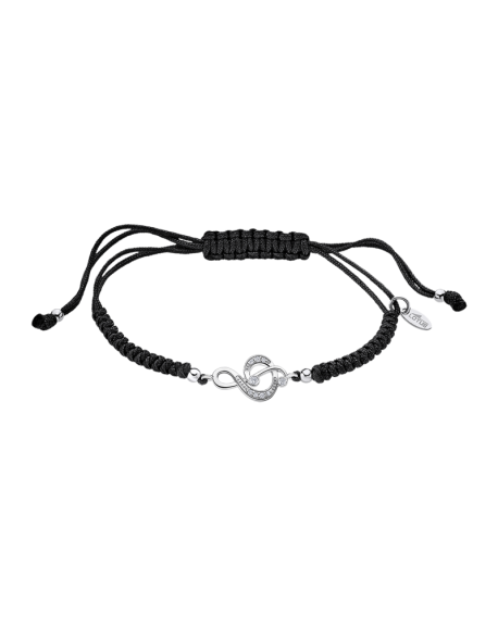 Lotus Silver Bracelet Femme Cordon Noir Clé De Sol Argent - LP3018-2/2