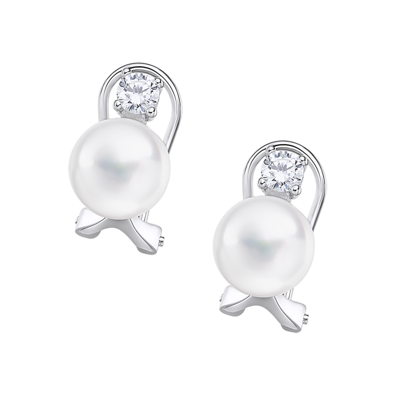 Lotus Silver Boucle D'Oreille Femme Argent Perle Et Pierre Blanche - LP3024-4/1 Lotus Silver Boucle D'Oreille Femme Argent Perle Et Pierre Blanche - LP3024-4/1