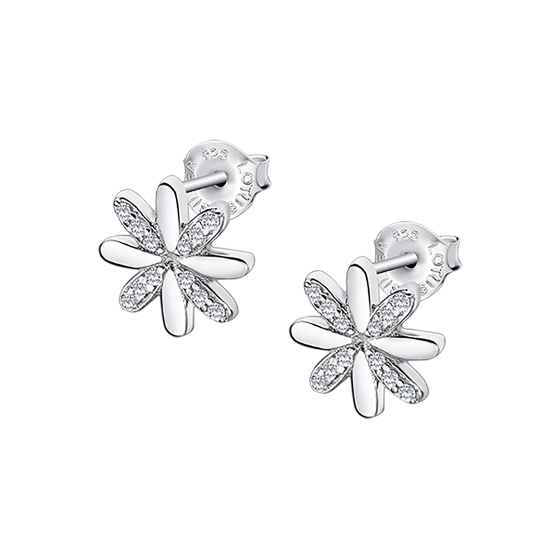 Lotus Silver Boucle D'Oreille Femme Argent Fleurs Et Strass - LP3056-4/1
