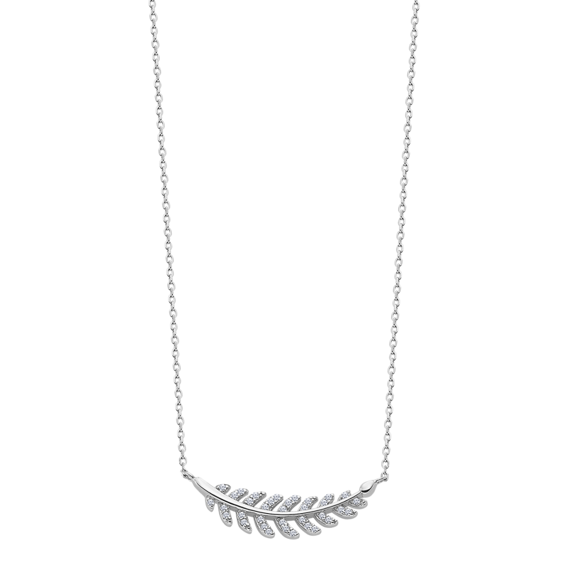 Lotus Silver Collier Femme Argent Pendentif Feuille Et Strass- LP3087-1/1 Lotus Silver Collier Femme Argent Pendentif Feuille Et Strass- LP3087-1/1