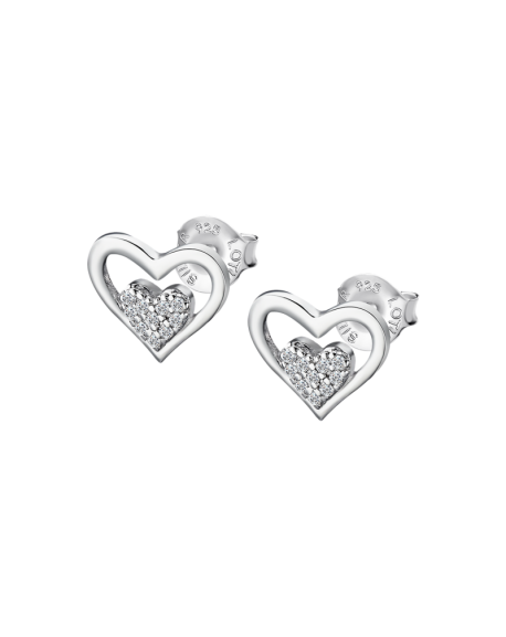 Lotus Silver Boucle D'Oreille Femme Argent Coeur Empierré - LP3124-4/1