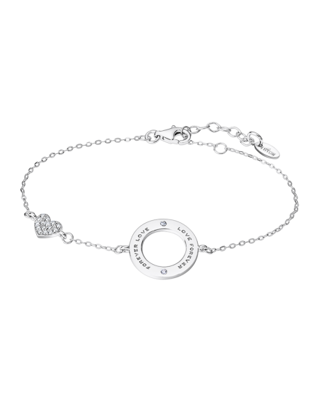 Lotus Silver Bracelet Femme Argent Cercle Et Coeur Strass - LP3127-2/1