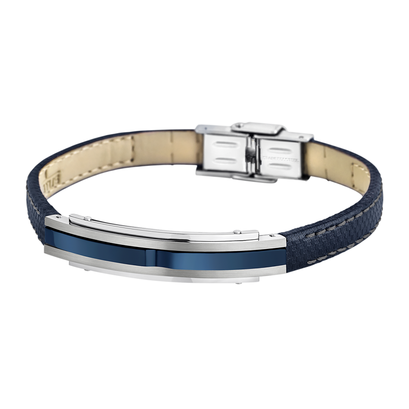 Lotus Style Bracelet Homme Cuir & Acier Bleu LS1809-2/2 Lotus Style Bracelet Homme Cuir & Acier Bleu LS1809-2/2