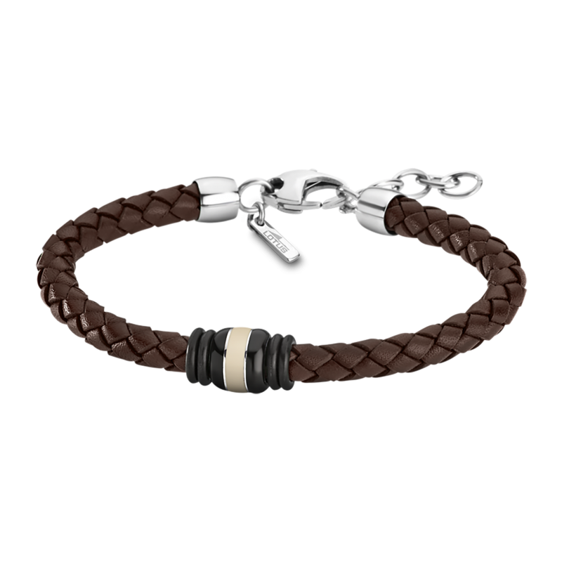 Lotus Style Bracelet Homme Cuir & Acier Tressé Marron LS1814-2/4 Lotus Style Bracelet Homme Cuir & Acier Tressé Marron LS1814-2/4