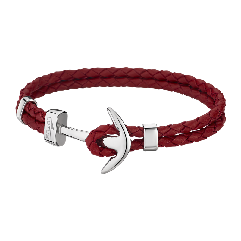 Lotus Style Bracelet Homme Cuir & Acier Ancre Rouge LS1832-2/2 Lotus Style Bracelet Homme Cuir & Acier Ancre Rouge LS1832-2/2