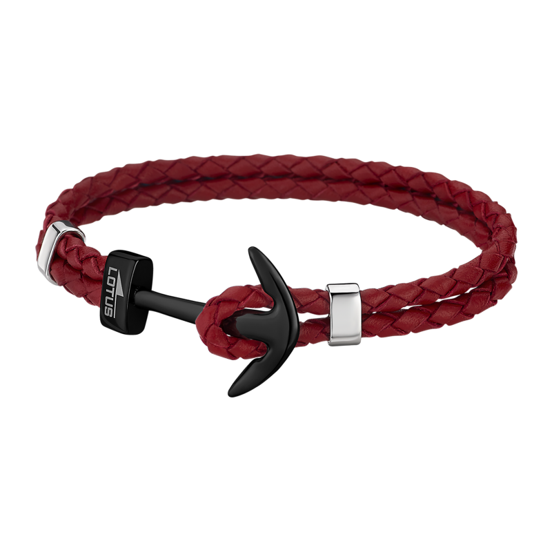 Lotus Style Bracelet Homme Cuir & Acier Ancre Rouge LS1832-2/9 Lotus Style Bracelet Homme Cuir & Acier Ancre Rouge LS1832-2/9
