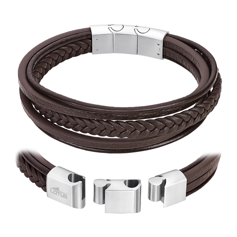 Lotus Style Bracelet Homme Cuir & Acier LS2051-2/1 Lotus Style Bracelet Homme Cuir & Acier LS2051-2/1