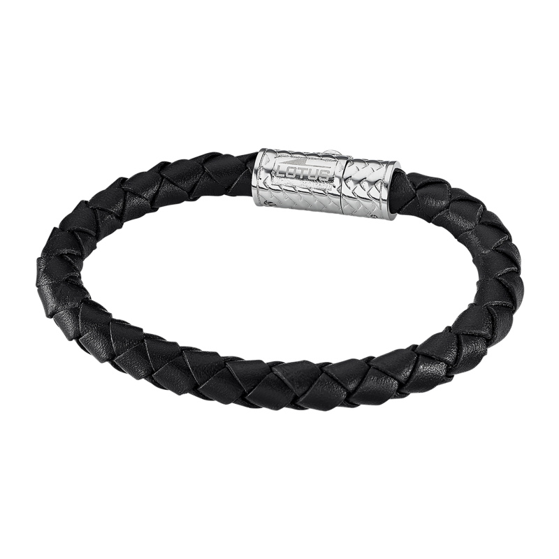 Lotus Style Bracelet Homme Cuir Noir Tressé LS2096-2/2