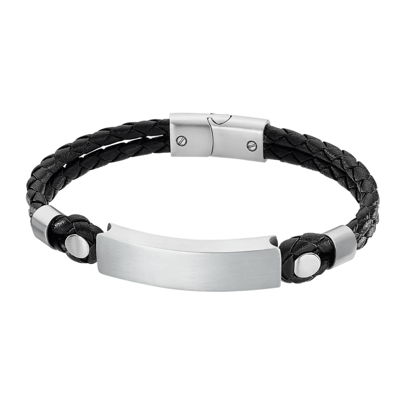 Lotus Style Bracelet Homme Cuir Noir Et Acier LS2103-2/2 Lotus Style Bracelet Homme Cuir Noir Et Acier LS2103-2/2