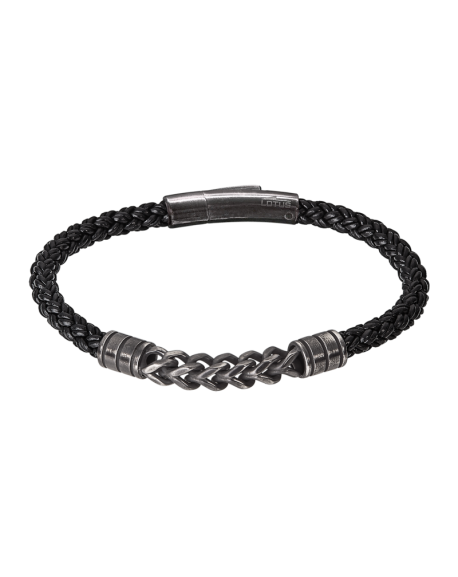 copy of Lotus Style Bracelet Homme Cuir Noir Et Acier LS2098-2/2