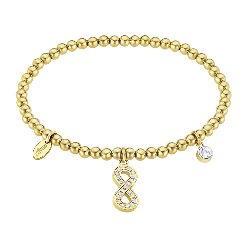 Lotus Style Bracelet Femme Acier Doré Perles Dorées Infini LS2172-2/7