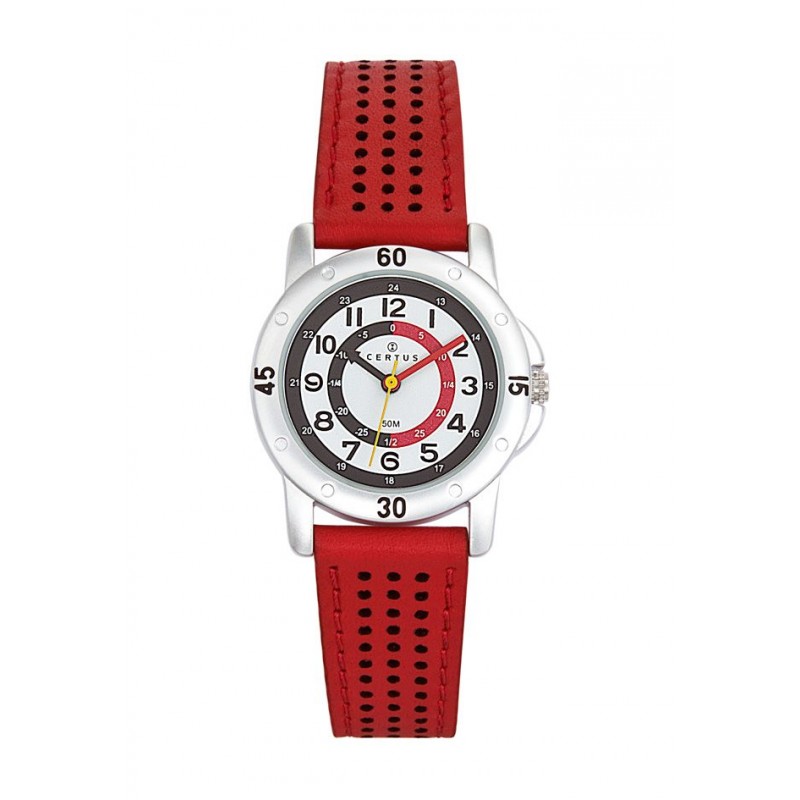Montre Certus Enfant Cuir Rouge 647493 Classique Montre Certus Enfant Cuir Rouge 647493 Classique