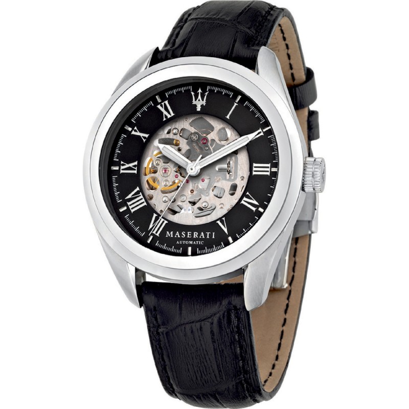 Maserati Traguardo Montre Homme Automatique Acier Cuir Noir R8821112004 Maserati Traguardo Montre Homme Automatique Acier Cuir Noir R8821112004