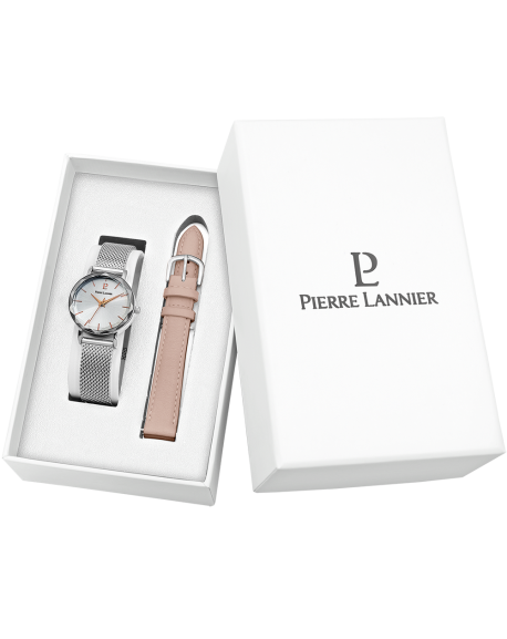 Pierre Lannier Multiple Coffret Femme Acier + Bracelet Montre 353G628