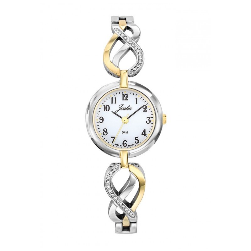 Joalia Montre Femme Acier Bicolore Et Strass 634108 Joalia Montre Femme Acier Bicolore Et Strass 634108