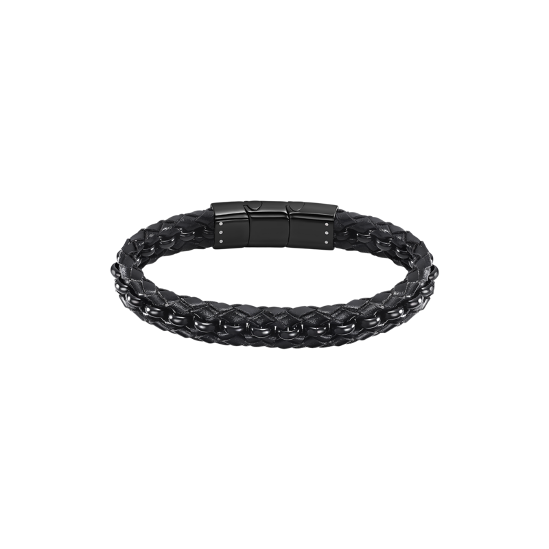 Lotus Style Bracelet Homme Cuir & Acier Noir LS2205-2/1 Lotus Style Bracelet Homme Cuir & Acier Noir LS2205-2/1