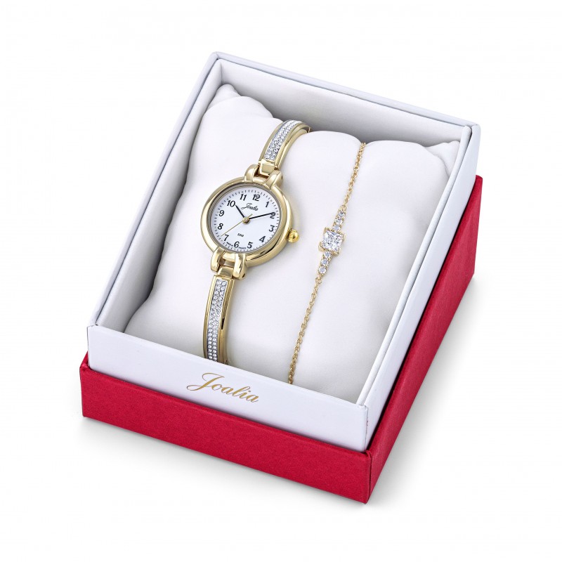 Joalia Coffret Montre Femme Acier Bicolore Et Bracelet 630317 Joalia Coffret Montre Femme Acier Bicolore Et Bracelet 630317