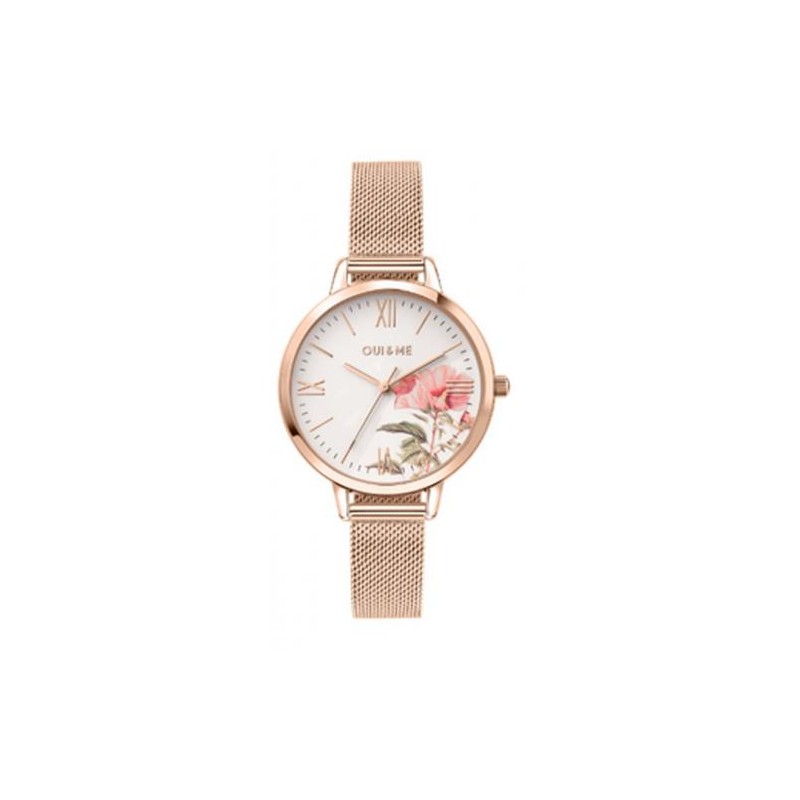 Oui & Me Montre Femme Acier Doré Rose Milanais ME010301