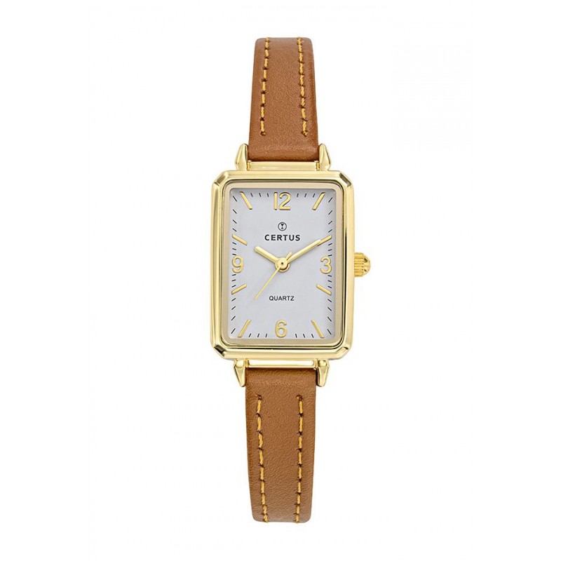 Certus Montre Femme Acier Doré Cuir Marron 646533