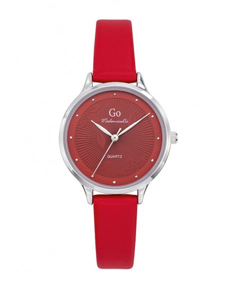 Go Girl Montre Femme Acier Cuir Rouge 699426