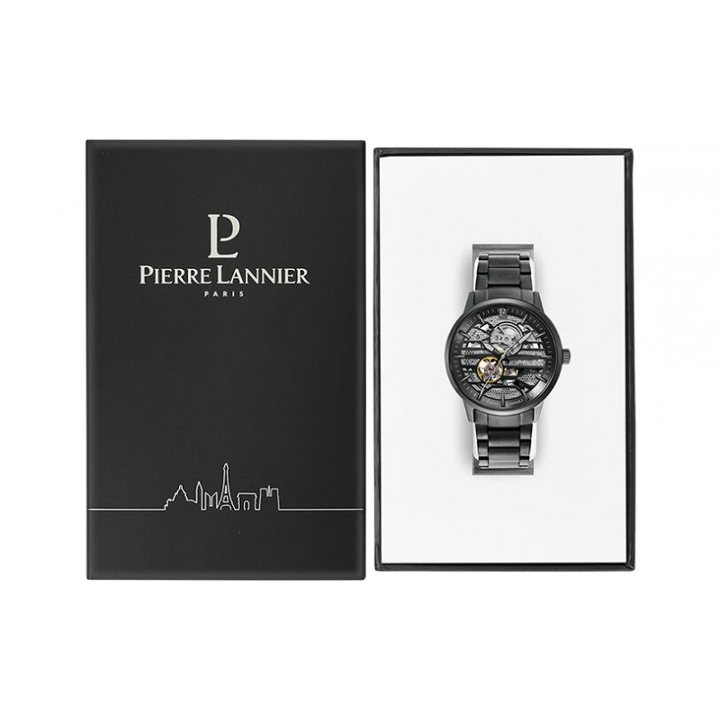 Montre Homme Pierre Lannier Automatique Référence 325C439 Acier Noir - Neuf Avec étiquettes