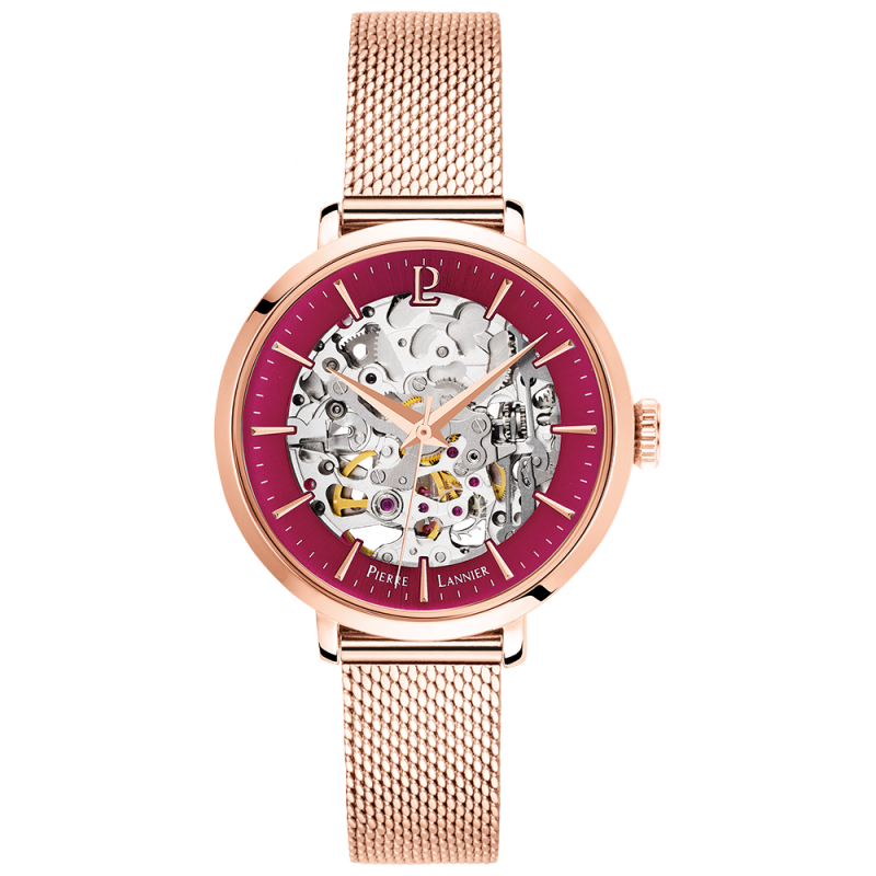 Pierre Lannier Montre Femme Automatique Acier Rosé Milanais Rosé-313B958 Pierre Lannier Montre Femme Automatique Acier Rosé Milanais Rosé-313B958