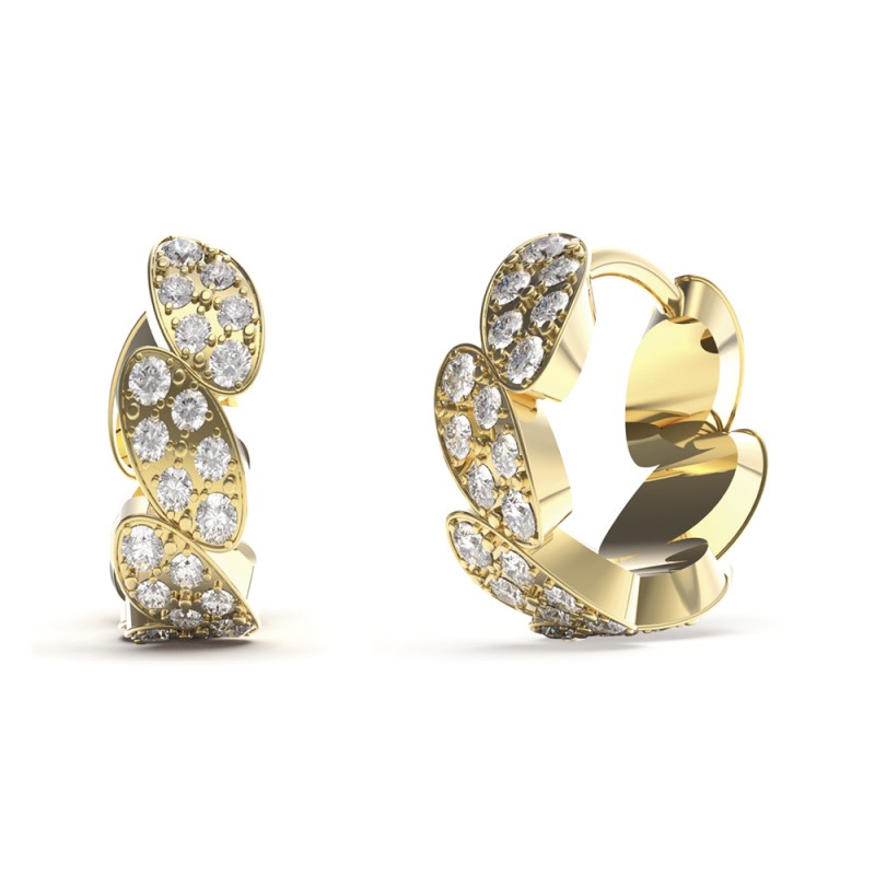 Guess Re-Leaf Boucles D'Oreilles Acier Doré JUBE01334JWYG