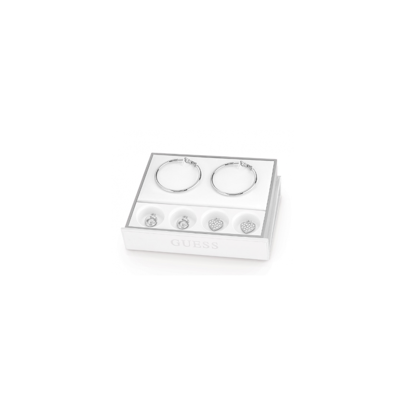 Coffret Boucle d'oreille Hoops I Did It Again Métal Rhodié UBS84008 Coffret Boucle d'oreille Hoops I Did It Again Métal Rhodié UBS84008