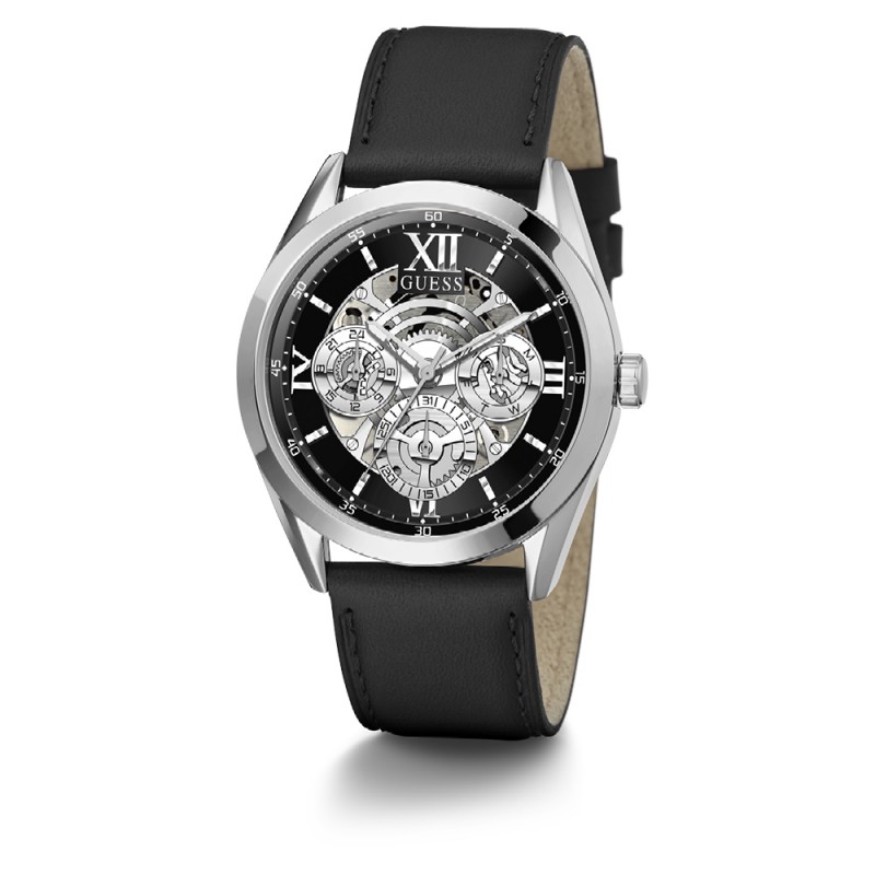 Guess Tailor Montre Homme  Acier Cuir Noir GW0389G1