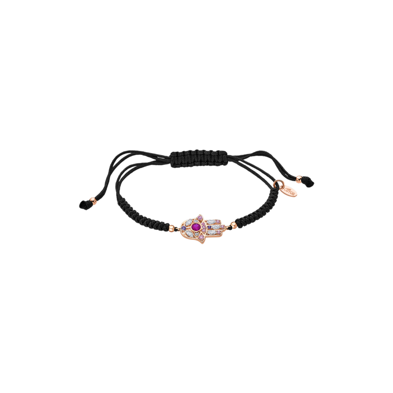 Lotus Silver Bracelet Femme Cordon Noir Main De Fatma Et Pierres De Couleurs LP1989-2/6 Lotus Silver Bracelet Femme Cordon Noir Main De Fatma Et Pierres De Couleurs LP1989-2/6