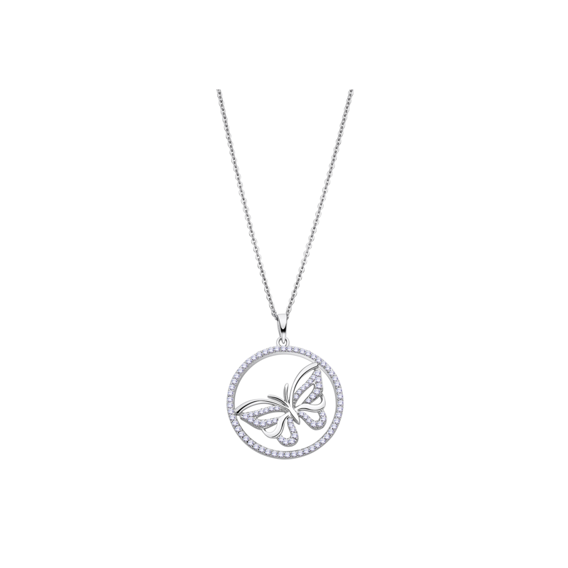 Lotus Silver Collier Femme Argent Cercle Avec Papillon LP3075-1/1 Lotus Silver Collier Femme Argent Cercle Avec Papillon LP3075-1/1