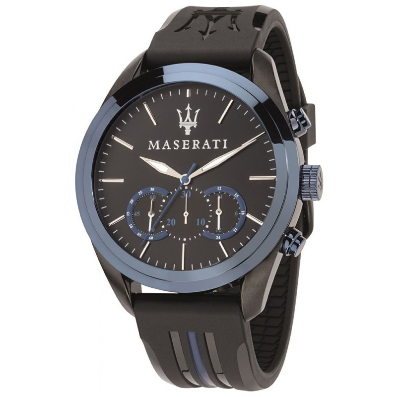 Maserati Traguardo Montre Homme Chrono Acier Bleu Silicone Bleu Et Noir R8871612006 Maserati Traguardo Montre Homme Chrono Acier Bleu Silicone Bleu Et Noir R8871612006